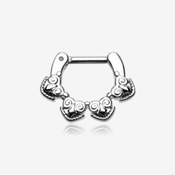 Tribal Tetra Septum Clicker-Steel